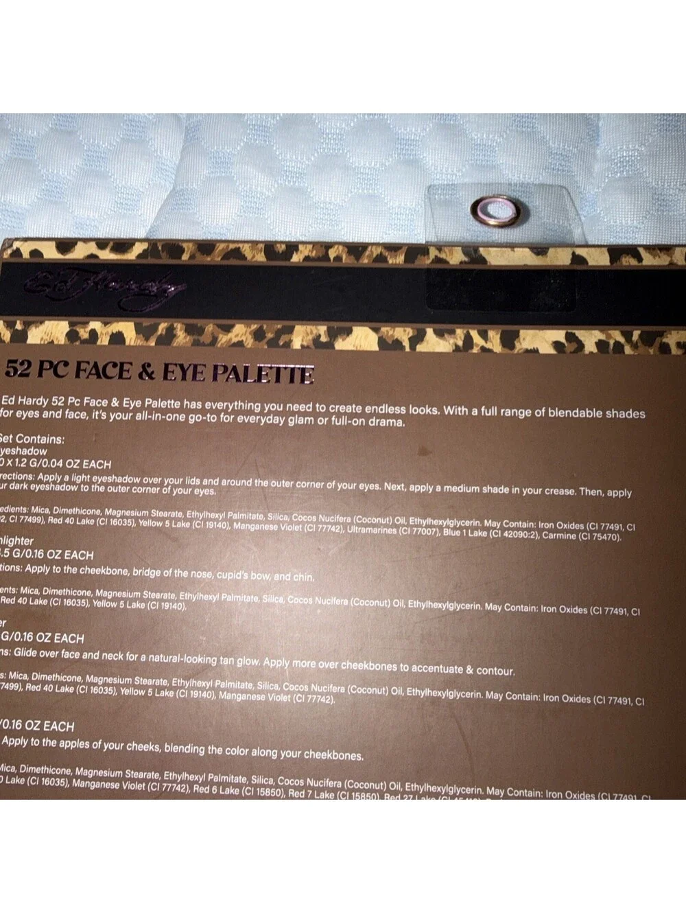 Ed Hardy Leopard Chrome 52 Pc Face & Eye Makeup Palette Eyeshadow Blush New